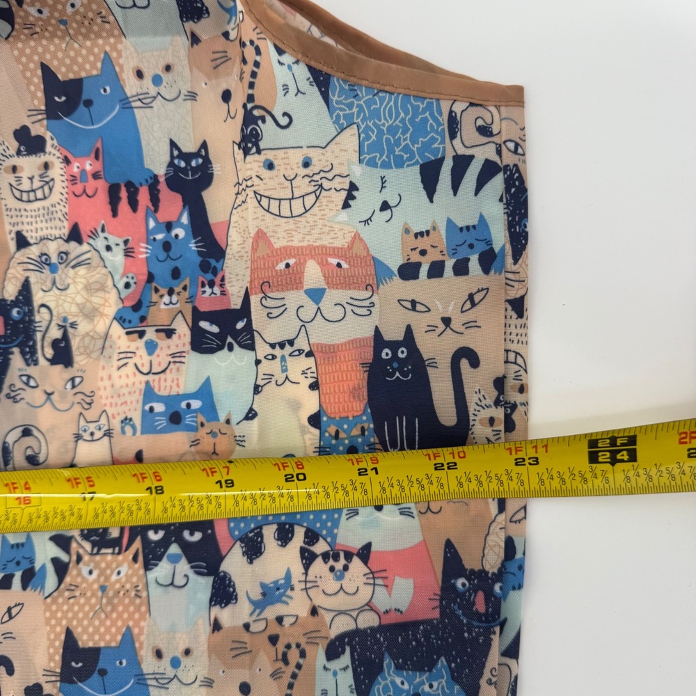 Reusable Shopping Grocery Bag Cute Cartoon Cats Print‎ Foldable Tote Bag Pocket - Picture 5 of 7
